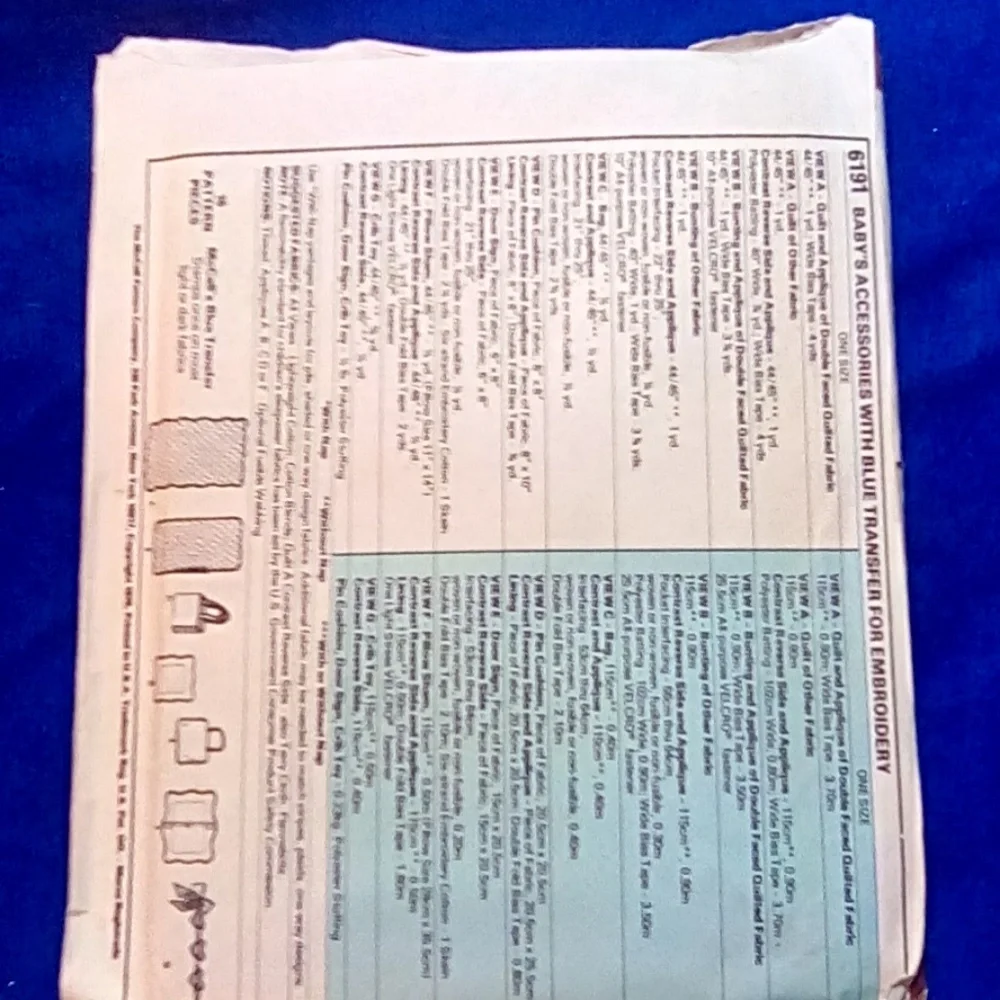 Vintage McCall's Baby Accessories